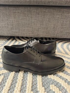 GEOX Black Leather Oxford Dress Shoes Men's EU 39 Breathable Lightweight